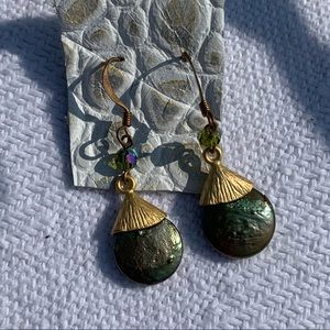 ginkgo biloba healing gem drop dangle earrings